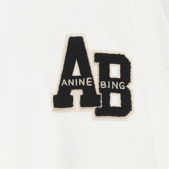 Anine Bing Miles Oversized Sweatshirt Letterman, Offwhite